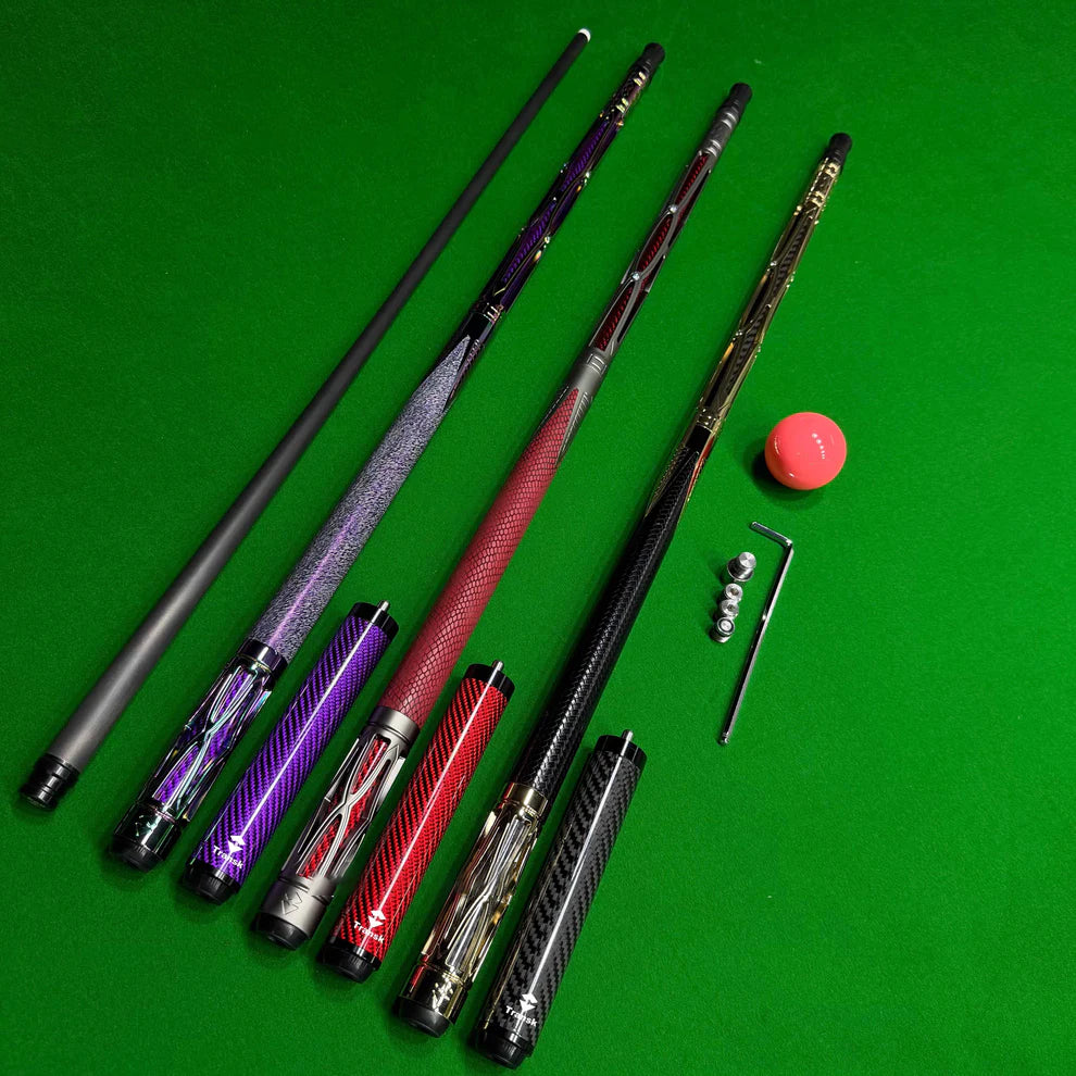 Metal Carbon Fiber Pool Cue - 10.5/11.8/12.5mm Tip, Adjustable Weight, Purple, Professional Billiard Stick for Advanced Players